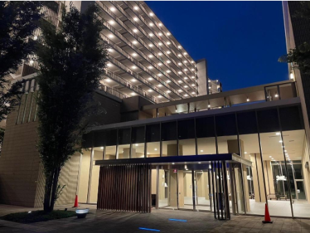 【外観】
「フォレストレジデンス」14階建てマンション、東武東上線「上福岡」駅よりバス9分、バス停「ビバモール前」徒歩7分の立地