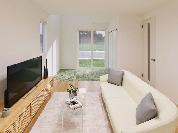 キッチンからタタミコーナーやリビング学習の様子を見守れる安心設計。家事をしながら自然と家族の時間を共有できます。