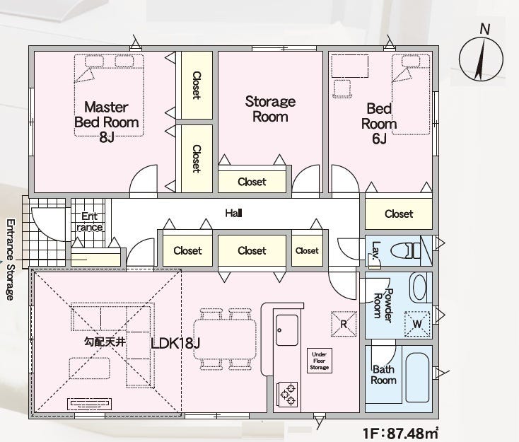 【間取り】
【佐賀市開成6丁目 1号棟】