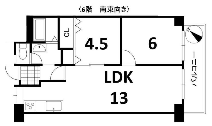 【間取り】
南向き
明るいリビングです