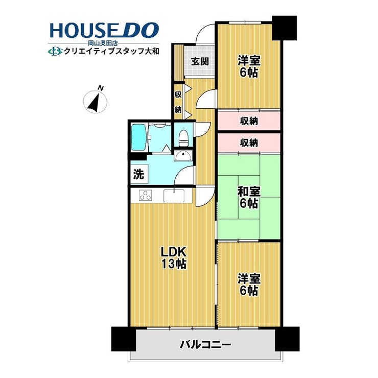 【間取り】
LDK・和室・洋室を開放して、続き間としても使えます(^^)