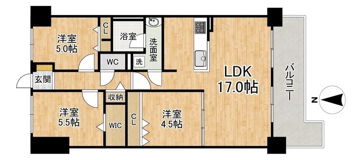 【間取り】
■3LDK■専有面積72.60㎡■バルコニー面積12.00㎡