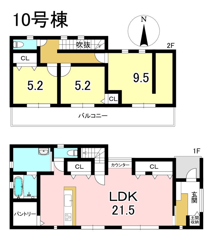 【間取り】
10号棟 3LDK+S 土地面積220.23㎡ 建物面積106.83㎡