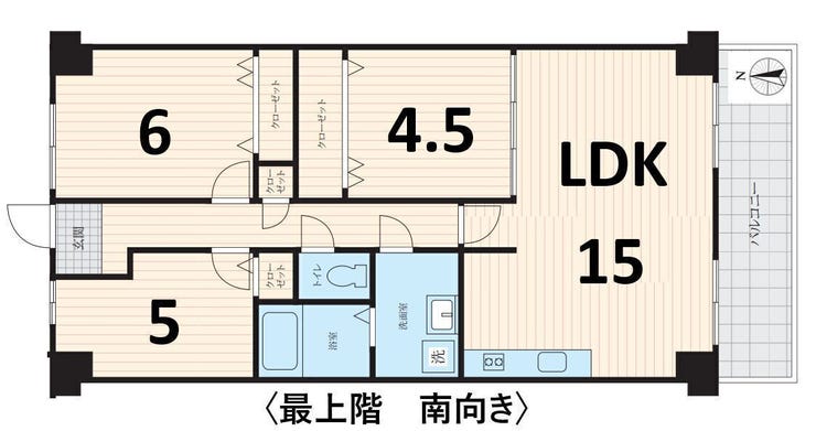 【間取り】
最上階のお部屋です!
