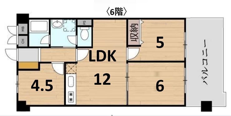 【間取り】
洋室が3部屋。いずれも窓があり開放感があります。