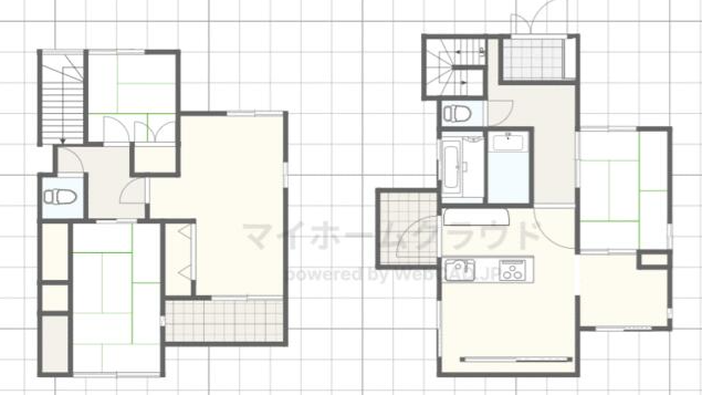 【間取り】
古家では珍しい2階にもトイレがございます♪