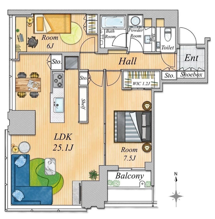 【外観】
地上48階建・地下1階構造で、高さ166mの超高層ツインタワーとして豊洲エリアのランドマーク的存在です。