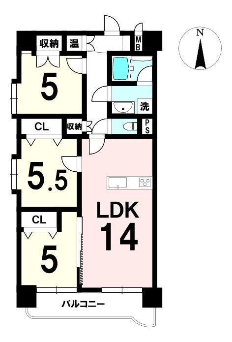 【間取り】
全居室5帖以上の住みよい間取りです♪水回りがきゅっとまとまっている点も動線がグッドです♪