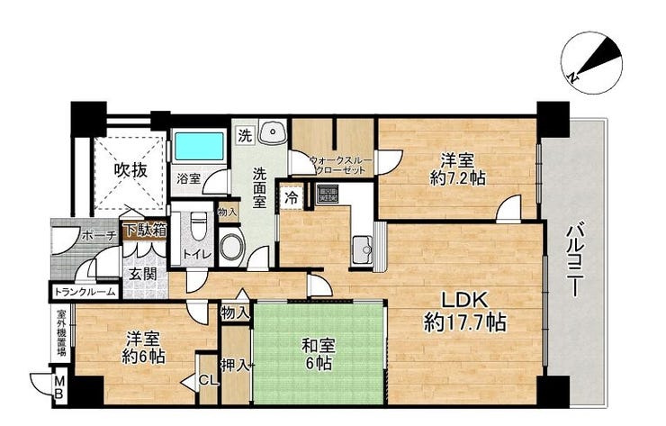 【間取り】
■3LDK■専有面積86.3㎡■バルコニー面積12.52㎡