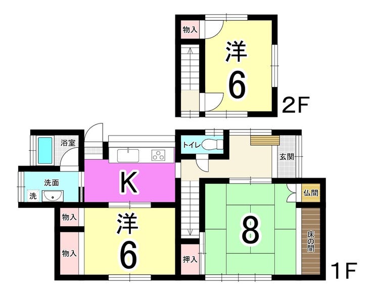 【間取り】
【閑静な住宅街】八幡西区本城東の中古戸建♪本城小・中学校♪システムキッチン♪♪※セットバック必要