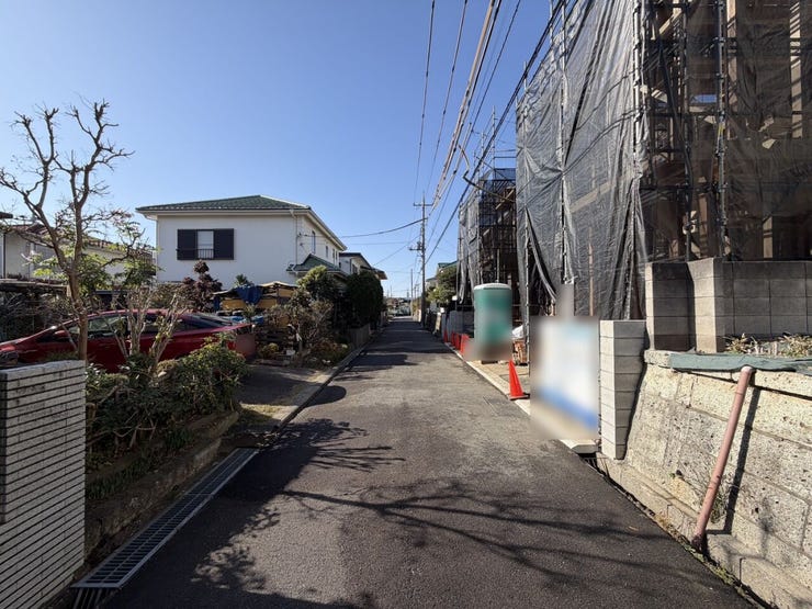 一戸建ての多いエリア。静かで落ち着いた雰囲気