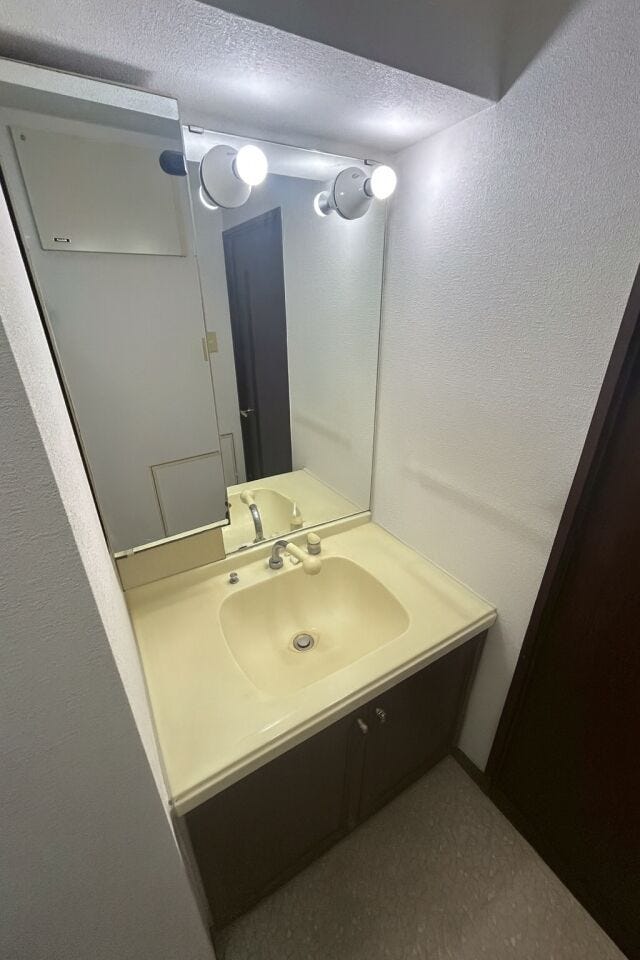 鏡裏には収納スペースがあり、ごちゃつきがちな洗面台がすっきりします。
【 ※画像はAI加工により荷物等を消去しています。 】