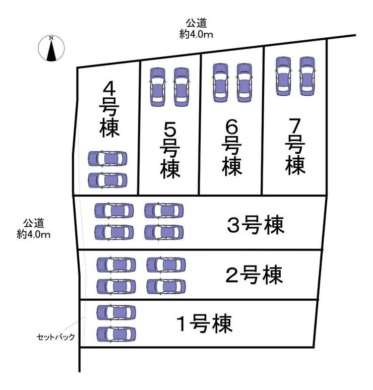 区画図
本物件は1号棟です