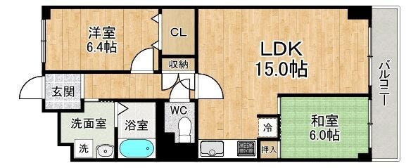 【間取り】
■2LDK■専有面積60.00㎡■バルコニー面積7.84㎡