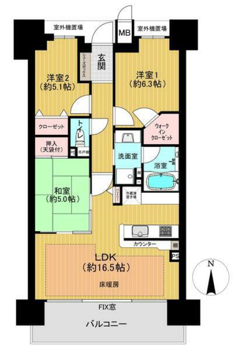 【外観】
9階部分で陽当り・眺望・通風良好です♪