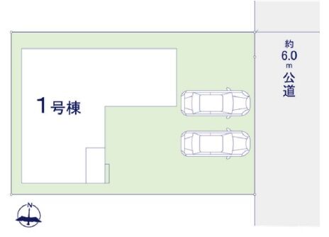 【区画図】
車2台+α駐車可能