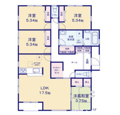 【間取り】
使いやすい生活動線の間取り