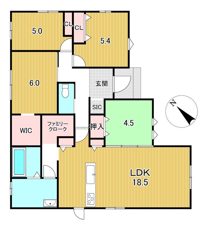 【間取り】
☆4LDK☆
土地面積:194.71㎡、建物面積:93.04㎡