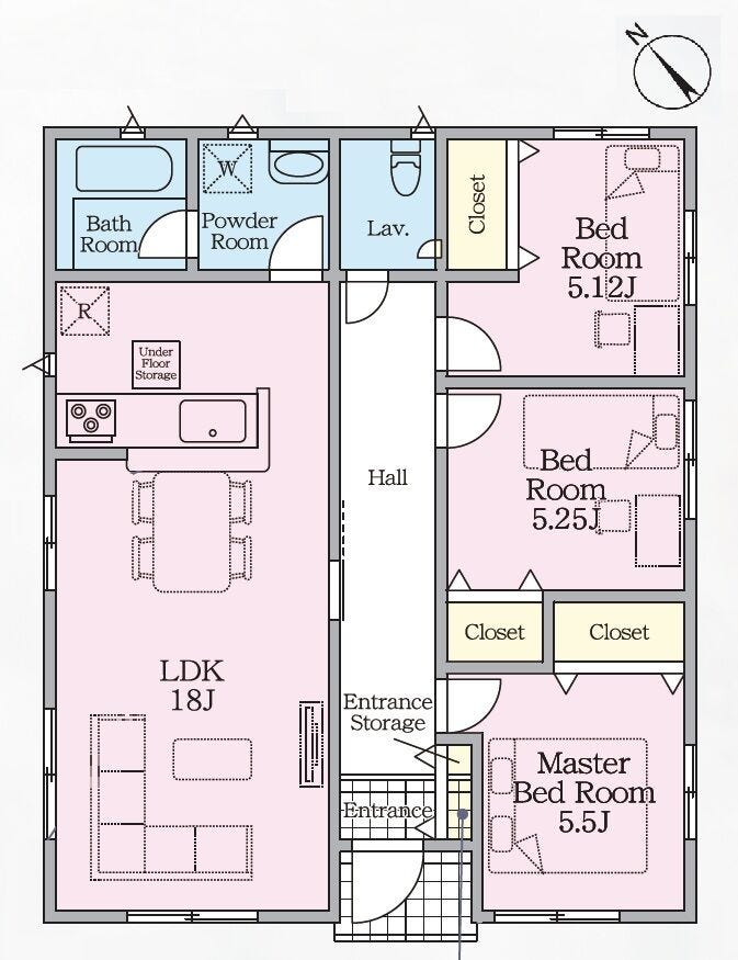 【間取り】
【多久市北多久町小侍 4号棟】