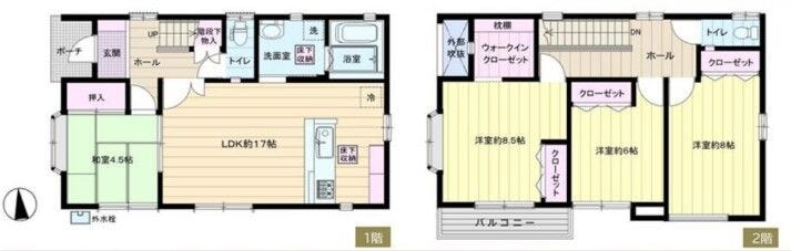 【間取り】
土地面積169.18平米、建物面積117.60平米~ゆとりのある4LDK