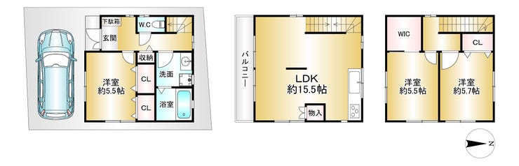 【間取り】
■3LDK■土地面積63.76㎡■建物面積82.91㎡