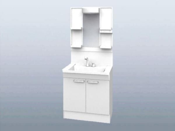 【同仕様写真】洗面化粧台同仕様写真。新品の洗面化粧台に交換します。写真は同仕様タイプの写真であり、実際に設置される製品と色やデザイン、形が異なる場合がございます。予めご了承ください。