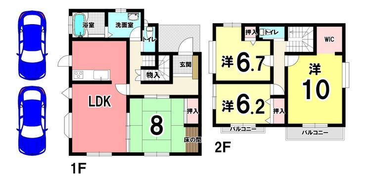 【間取り】
【小倉南区葛原本町 中古戸建て】 ~2026年1月リフォーム ~■オール電化 ■全居室収納