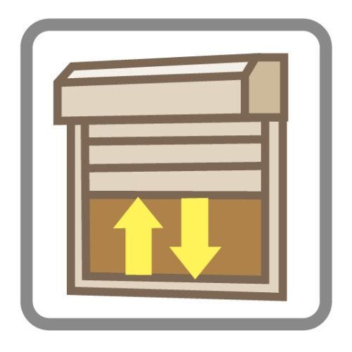 シャッターにつき、防犯面も安心!台風等の荒れた天候の対策にも!