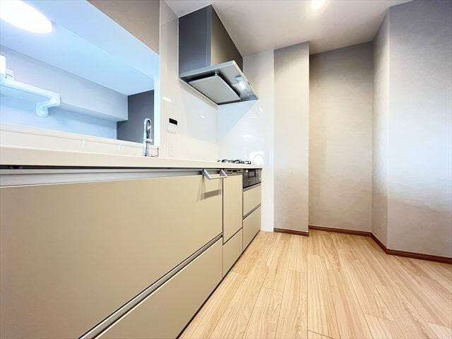 カウンターキッチンからリビングが見渡せるので、小さなお子様の様子を見ながら料理ができます♪