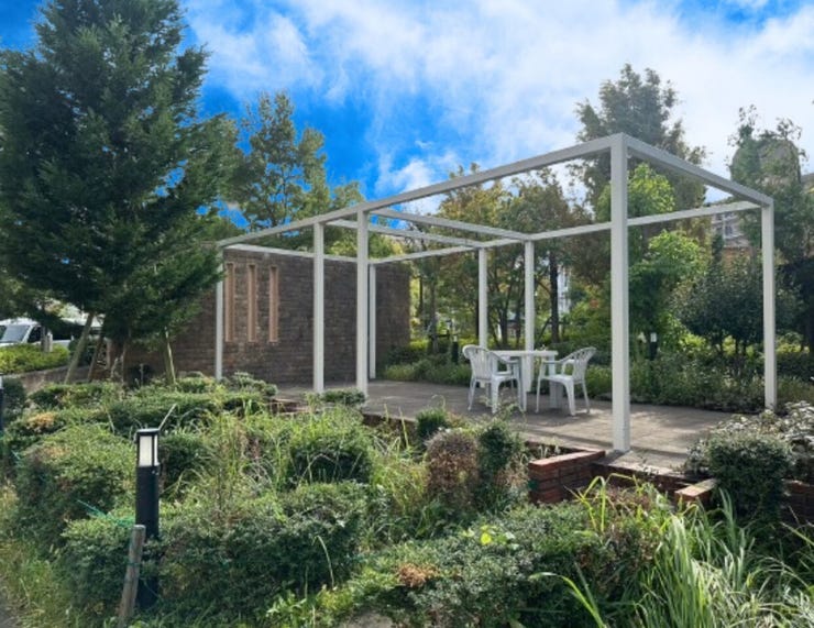 緑の多い庭があり、癒されます♪