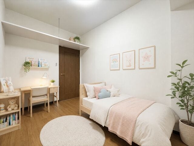 子どもの好きな色や柄、デザインを取り入れることで
居心地の良い空間にできちゃいます◎