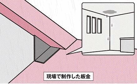 06.板金
棟違いの屋根と屋根を繋ぐ板金も工場で同一規格で製造したものを用います。