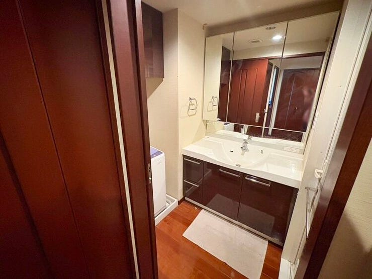 室内洗濯機置き場:収納棚あり