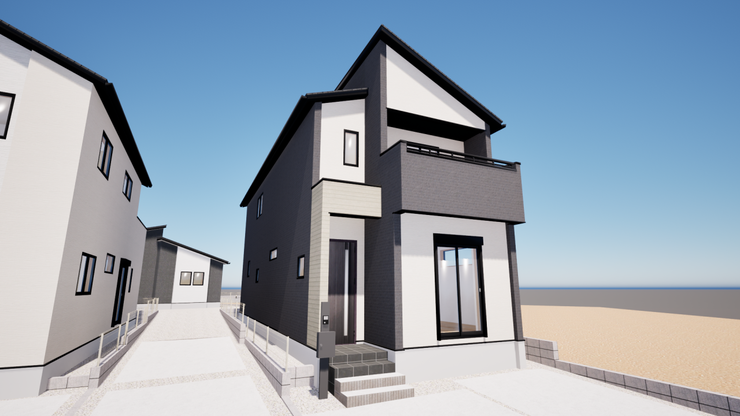 【外観パース】
現地案内会開催中!
同施工会社の完成例にご案内も可能です。お気軽にお問い合わせください!