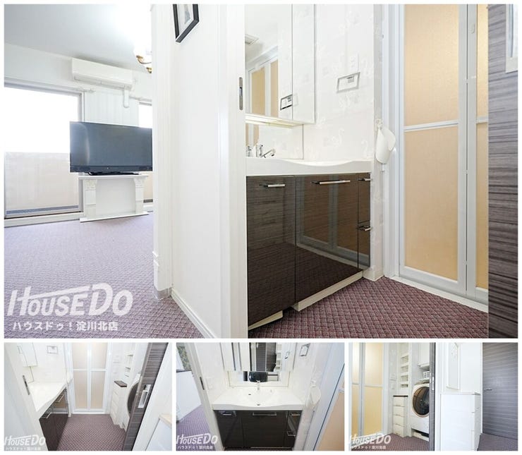 ■■本日内覧可能■■
洗面化粧台(3面鏡・シャワー水栓)
2019年に水栓交換しています。
背面には洗濯機置き場や便利な可動棚収納があります♪