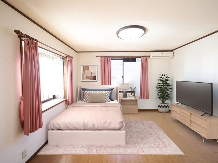 朝の光がやさしく差し込み、朝の目覚めも爽やかに※現況の物件写真に、引渡し時のイメージとして CG による画像処理がされています。