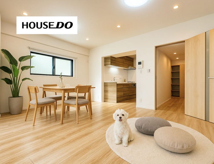 【居間・リビング】
リノベーションが完成したばかり!清潔感のある内観です◎
※AIでインテリアを配置したイメージ図です