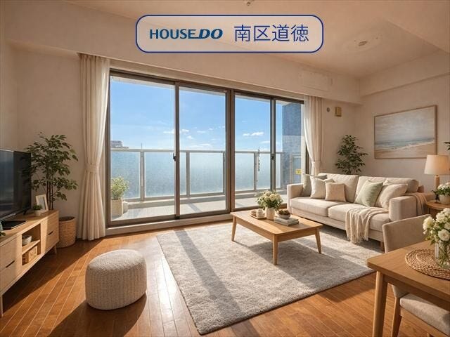 日当たりのいいリビング♪
(2026年1月9日撮影)
※画像はイメージです。実際の写真に家具や調度品をCG合成したものです。(家具等は販売に含まれておりません)