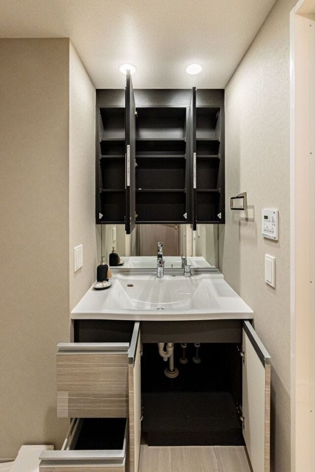 サンクレイドル小岩IIIの洗面台収納です