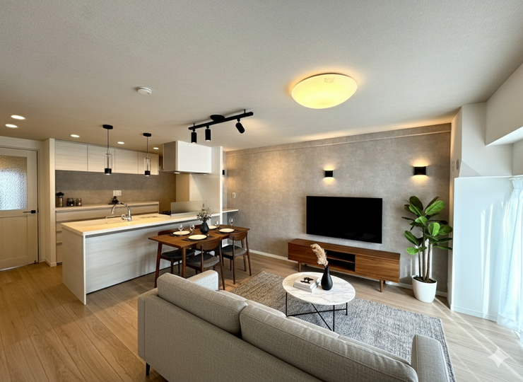 【Living】こちらの画像はAIによる家具イメージです。お部屋の雰囲気を感じてみてください♪