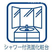 シャワー付洗面化粧台◇洗髪や手洗い洗濯に加え、洗面台のお掃除もしやすくとても便利です♪