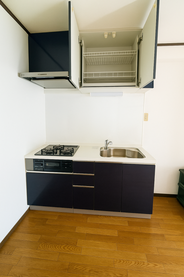 3口コンロでお料理も時短で♪
※家具消しの修正をしております。