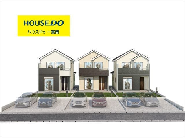 【外観パース】
※画像は外観予想図になります。
真ん中がB号棟です。