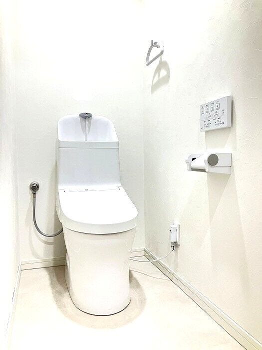 ◇トイレ◇
清潔感溢れ、居心地よく落ち着ける空間となっています。グリーンをプラスしてさらに清潔感をアップするのもオススメです。空気がきれいに感じられ、おしゃれ度もアップしますね。