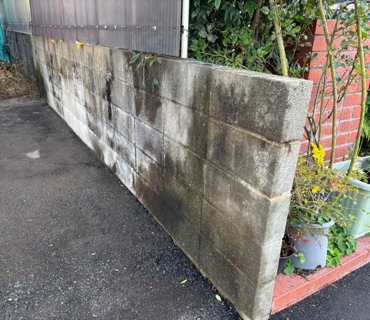 対象地内のブロック塀です。