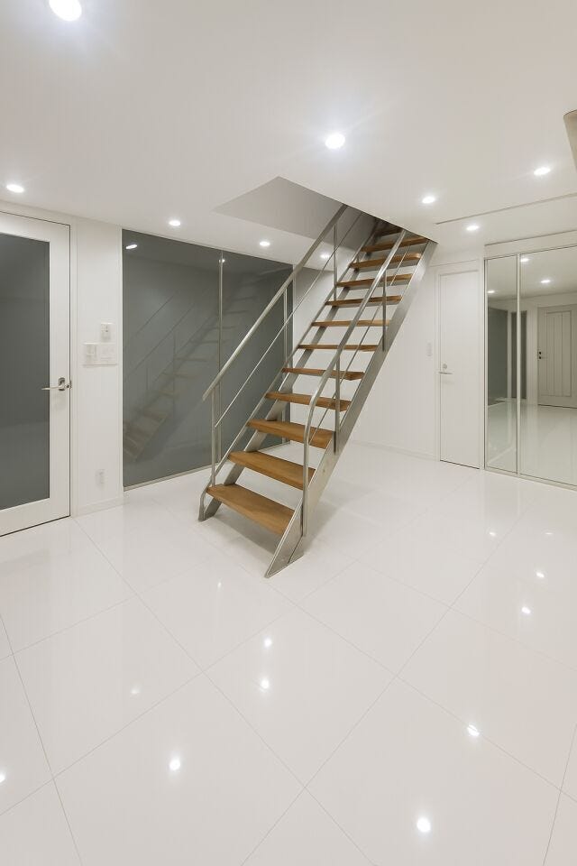 玄関入ってすぐのスペースは洗練された白を基調とした空間に♪