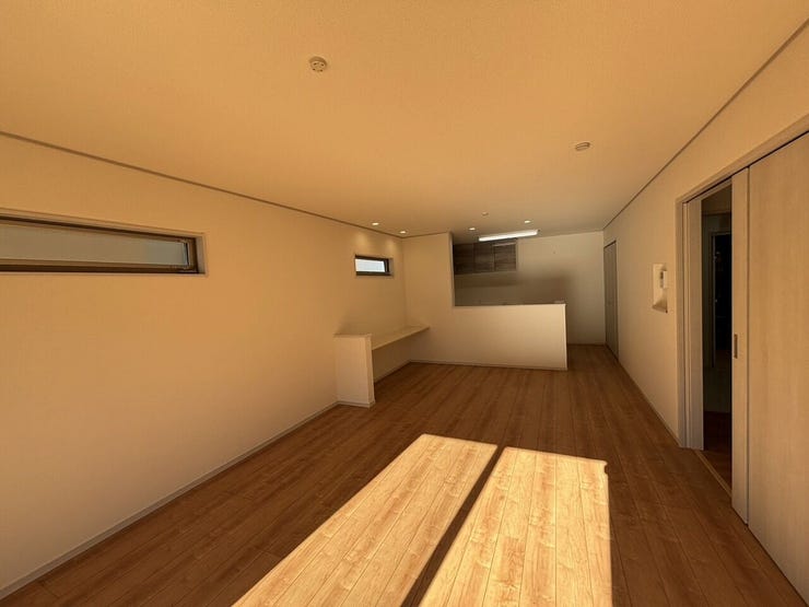 家族で過ごす時間を大切に。LDKには宿題やデスクワークができるカウンターを設置。