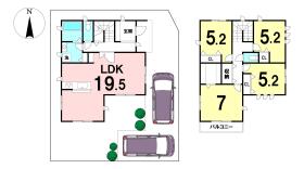 【間取り図】
自由に設計できる建築条件なしの売地です
