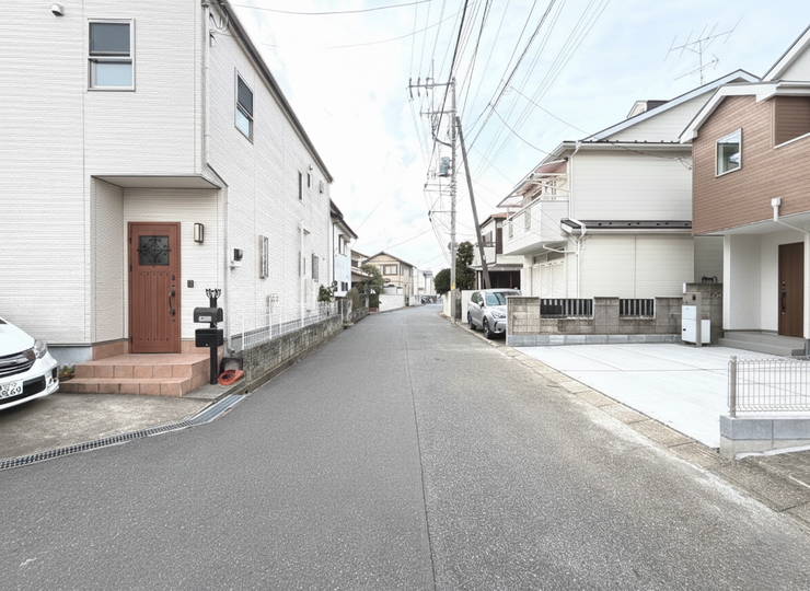 ◎前面道路(2/24撮影)
前面道路はゆったり6.0m♪南東側なので日当たりも良く、過ごしやすそうです!
小・中学校、スーパーはもちろん、幼稚園や保育園、公園なども近く、子育て環境良好な立地です◎