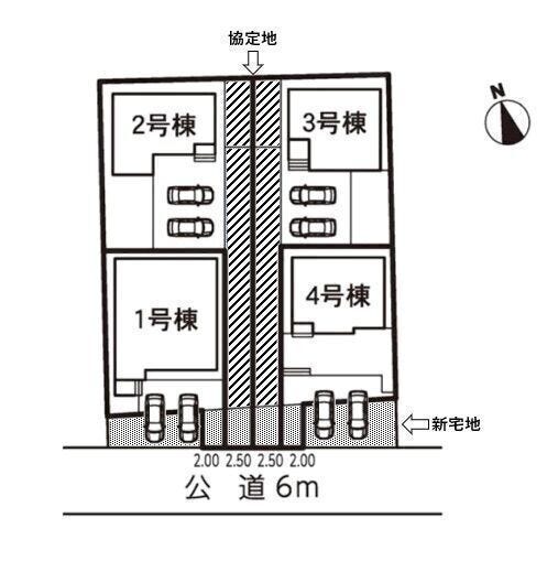 土地面積は敷地面積148.28㎡+新宅地部分34.37㎡となります。
